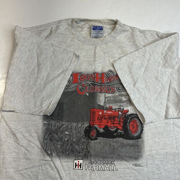 Vintage Farmall M Tractor TShirt XL Case International Harvester Tultex *Flaws - Picture 5 of 12